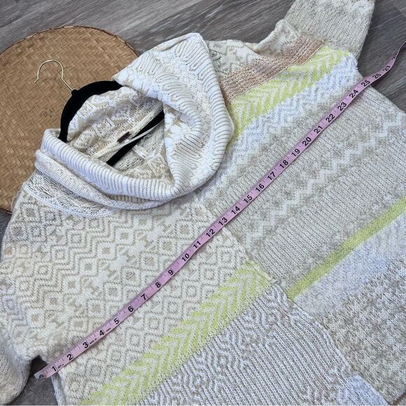 Free people boho chevron cowl neck oversized sweater - Picture 4 of 7